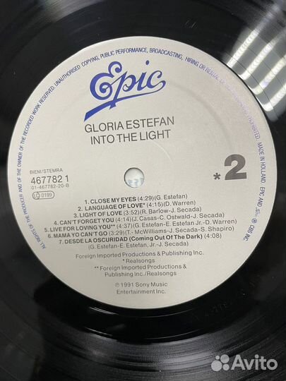 Gloria Estefan Into the light 1991 Holland винил