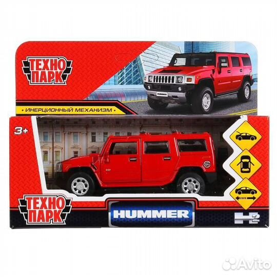 Машина Технопарк металл Hummer H2 12 см двери, баг