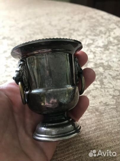 Винтажная посеребренная подставка для зубочисток