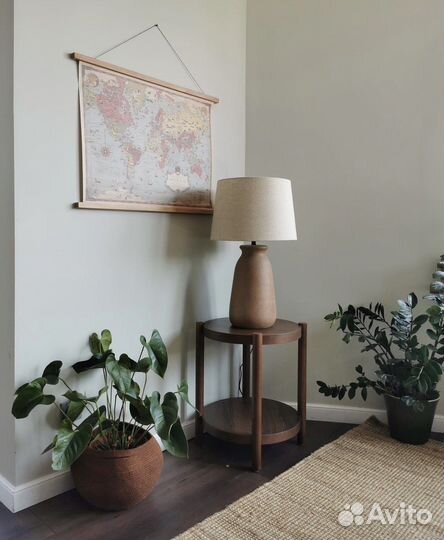 Настенная карта мира винтаж холст