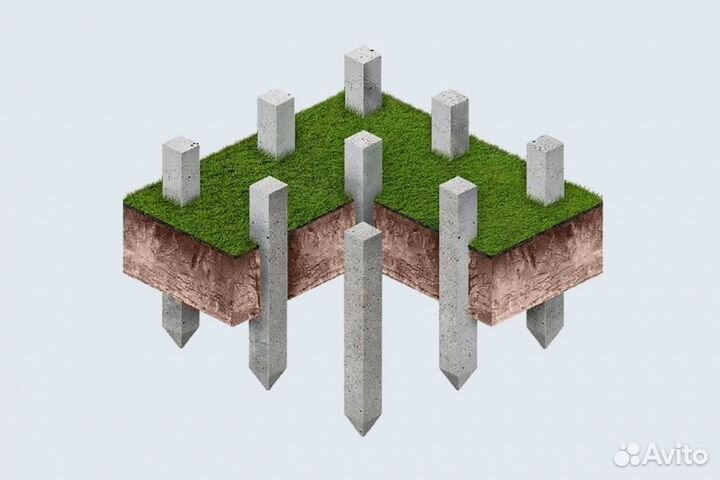 Фундамент на забивных железобетонных сваях