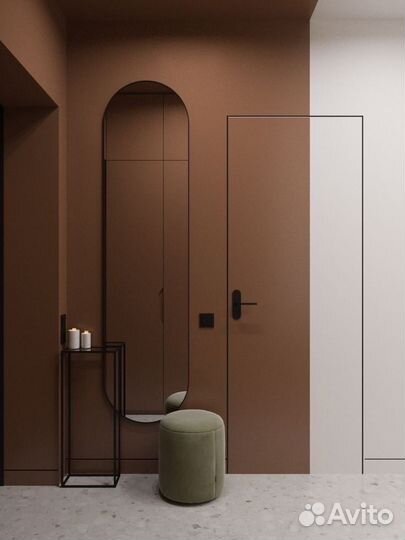 Скрытая дверь с установкой