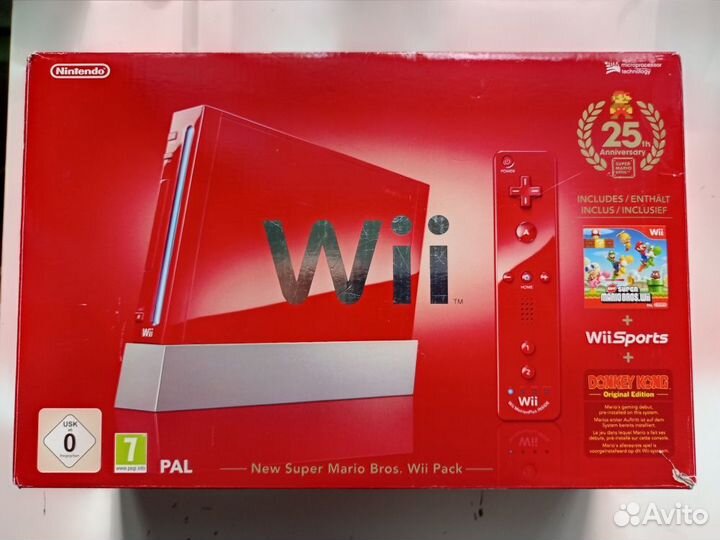 Nintendo Wii New Super Mario Bros red + допы