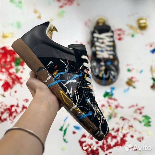 Кроссовки maison margiela black paint