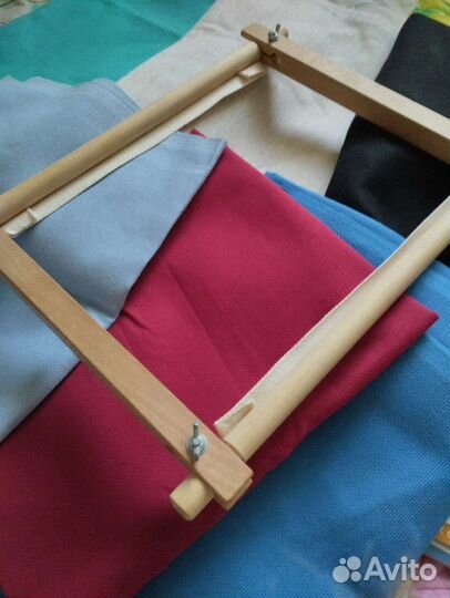 Канва, пяльцы деревянные