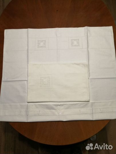 Наволочки белые СССР с вышивкой, новые