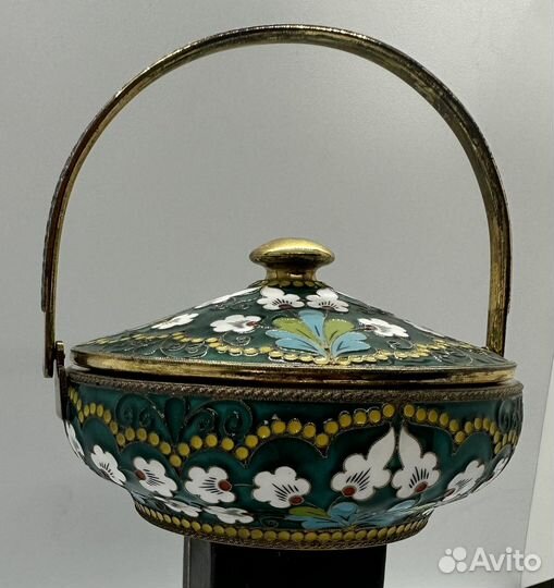 Сахарница Серебро 925 Эмаль Ленинград