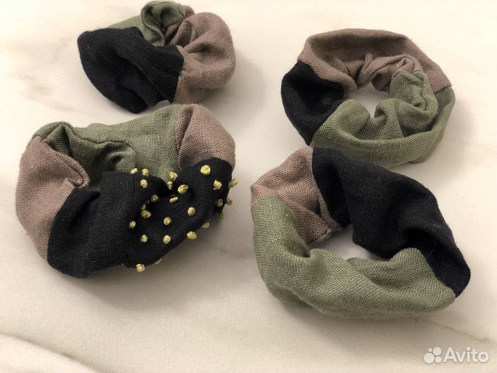 Новый набор резинок для волос из льна