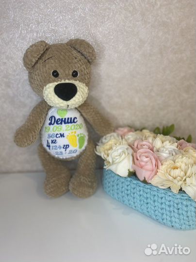 Мишка ручной работы именной