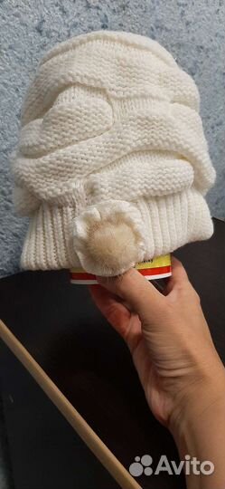 Шапка и шарф вязаные, зима