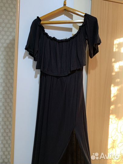 Черное платье в пол