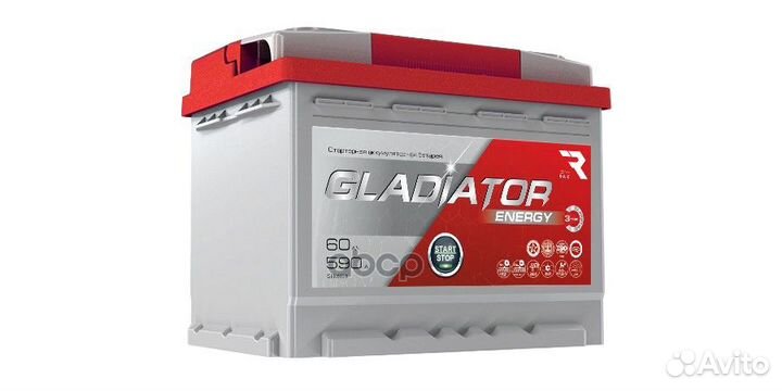 Аккумулятор gladiator Energy 60 Ah, 590 A, 242x