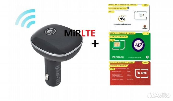 Роутер 3G/4G-WiFi Huawei CarFi E8377s-320 Безлимит