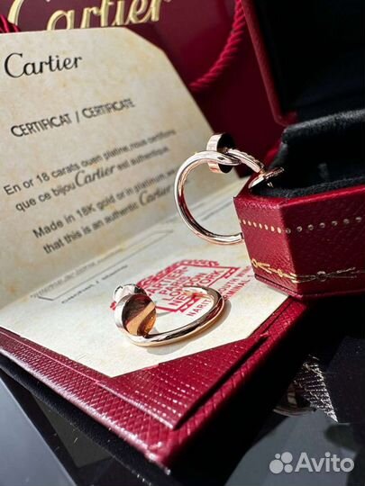 Золотые серьги cartier juste UN clou