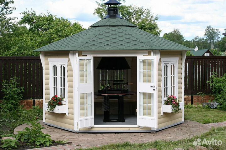Беседка теплая на 12-15 чел