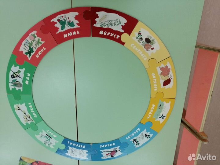 Деревянные пазлы, Времена года'', ручная роспись