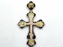 Золотой православный крупный крест с эмалью