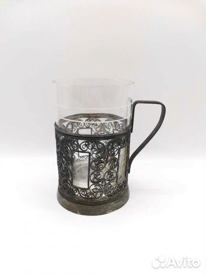 Подстаканник с стаканом Скань Мельхиор кхи СССР