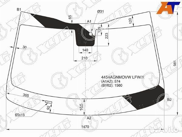 Стекло лобовое KIA stinger