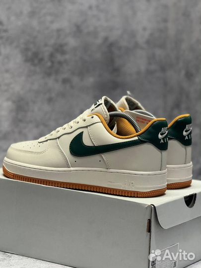 Кроссовки Nike Air Force 1 Light Brown Green (Арт.19473)