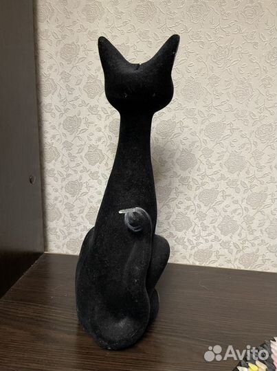 Кошка копилка черная б/у 33 см