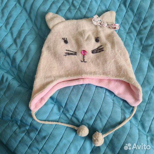 Шапка шерстяная из ангоры для девочки