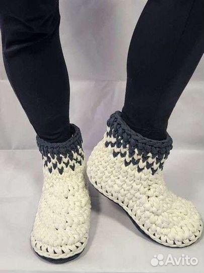 Домашние угги, вязаные тапочки, чуни