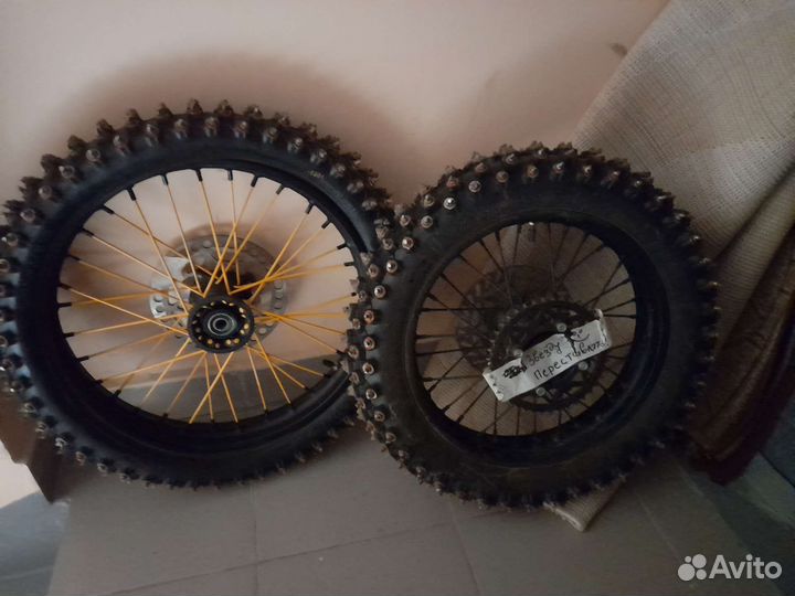 Зимние колеса 17/14 шипованная резина питбайк