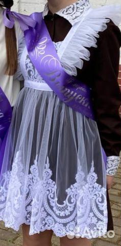 Белый школьный фартук на девочку рост 150-160