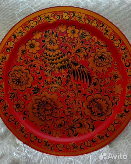 Тарелка - пано хохлома