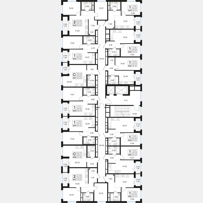 2-к. квартира, 52,8 м², 14/15 эт.