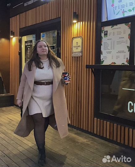 П альто халат женское 52 размер кэмел (бежевое)