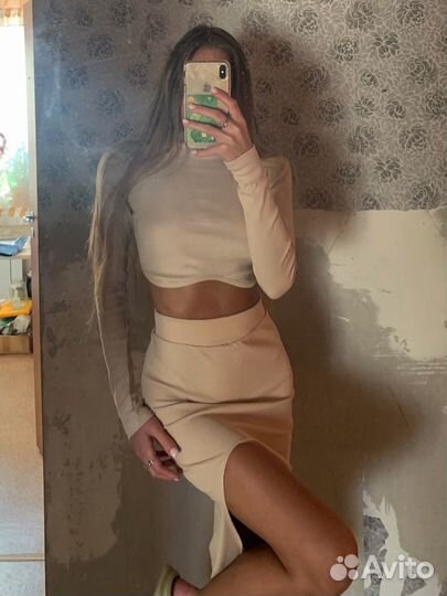 Костюм двойка с юбкой лапша новый