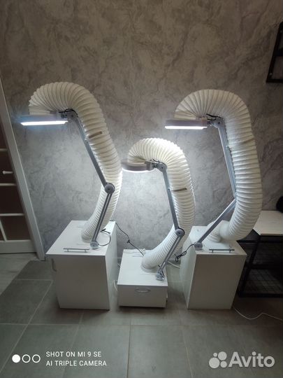 Мини вытяжка для маникбра и педикюра2100м/ч турбо