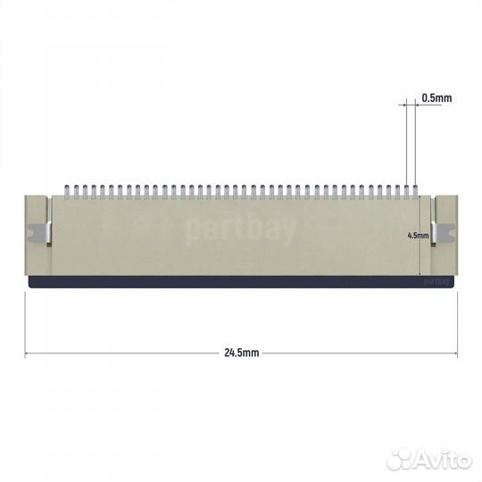 Разъем FFC FPC 40-pin шаг 0.5mm ZIF нижние контакт