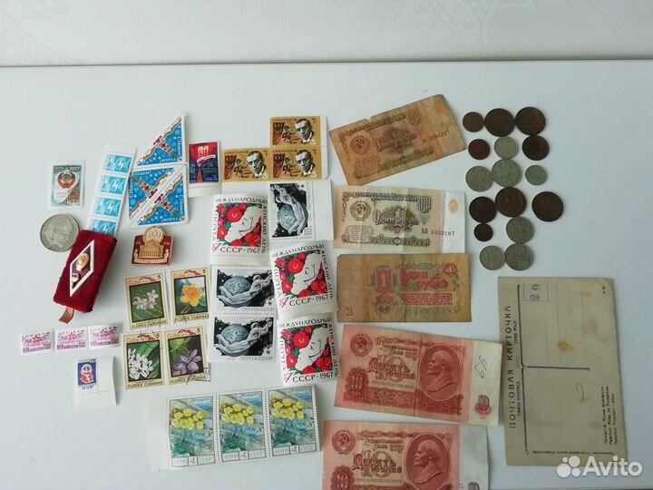 Почтовые марки, монеты, значки СССР