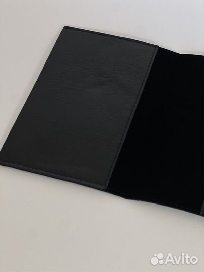 Обложка на паспорт нат. кожа+замша черная