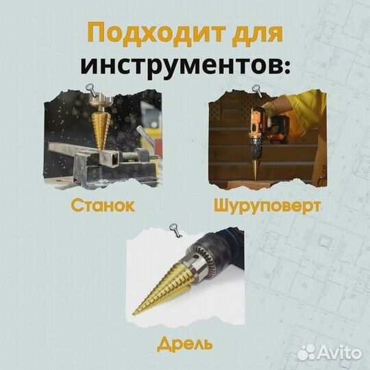 Ступенчатое сверло 4-12мм