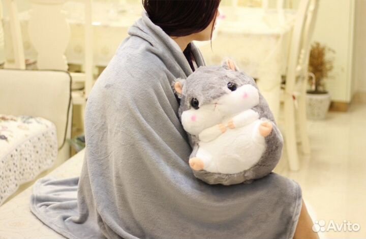 Хомяк плед большой Новогодний