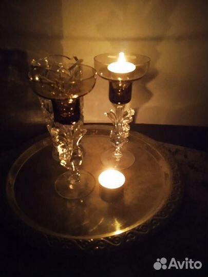 Подсвечники хрусталь винтаж цена за пару