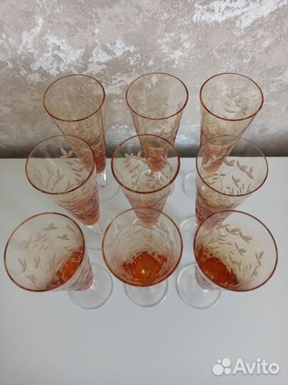 Хрустальные фужеры Весна