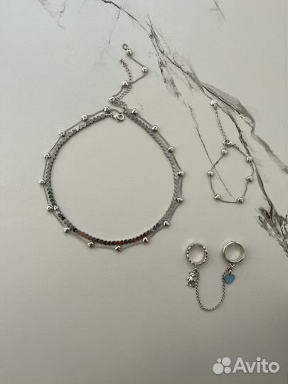 Кольца ручной работы набор сет с цепями
