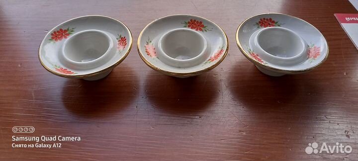 Набор из 3-х фарфоровых пашотниц СССР Барановский