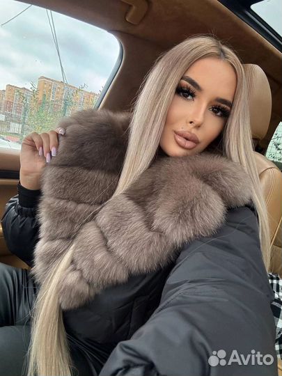 Пуховик куртка женская с натуральным мехом