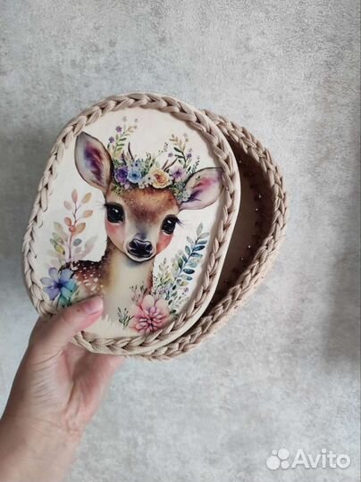 Вязанные корзинки