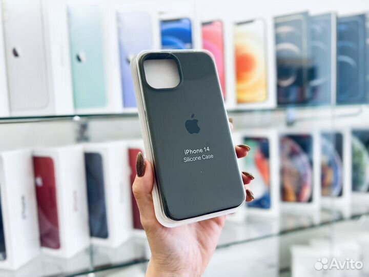 Чехол на iPhone 14, серый