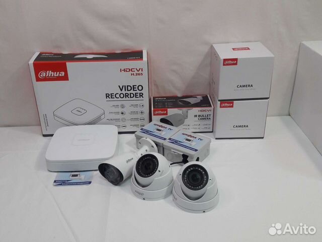 3 камеры видеонаблюдения 4Мп регистратор Dahua