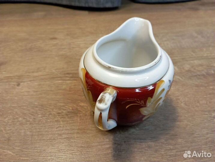 Фарфоровый молочник и блюдца Вербилки 1950-60е гг