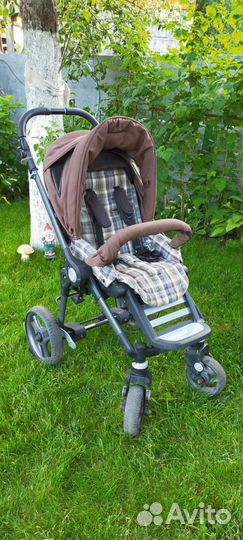Коляска 2 в 1 с теплым меховым конвертом teutonia