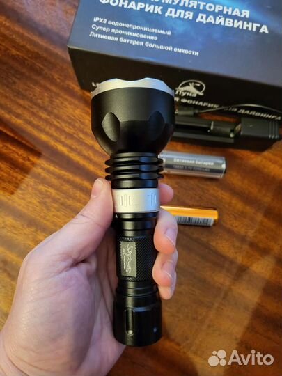 Фонарь для подводной охоты/дайвинга, 50м. Новые
